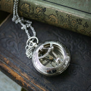 Sundial and Compass on Necklace or Pocket Chain