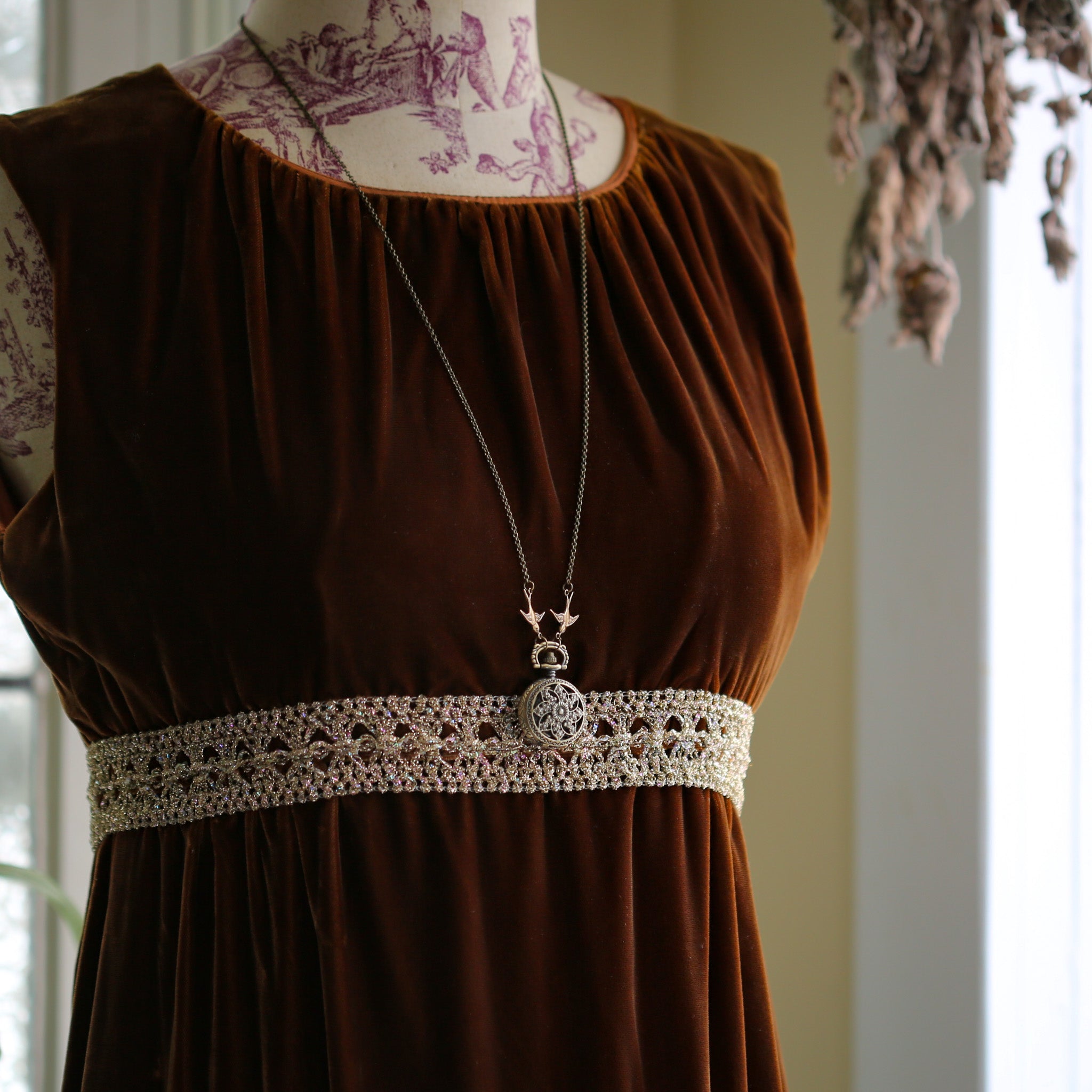 Daisy Pinwheel Timepiece Necklace