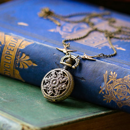 Daisy Pinwheel Timepiece Necklace