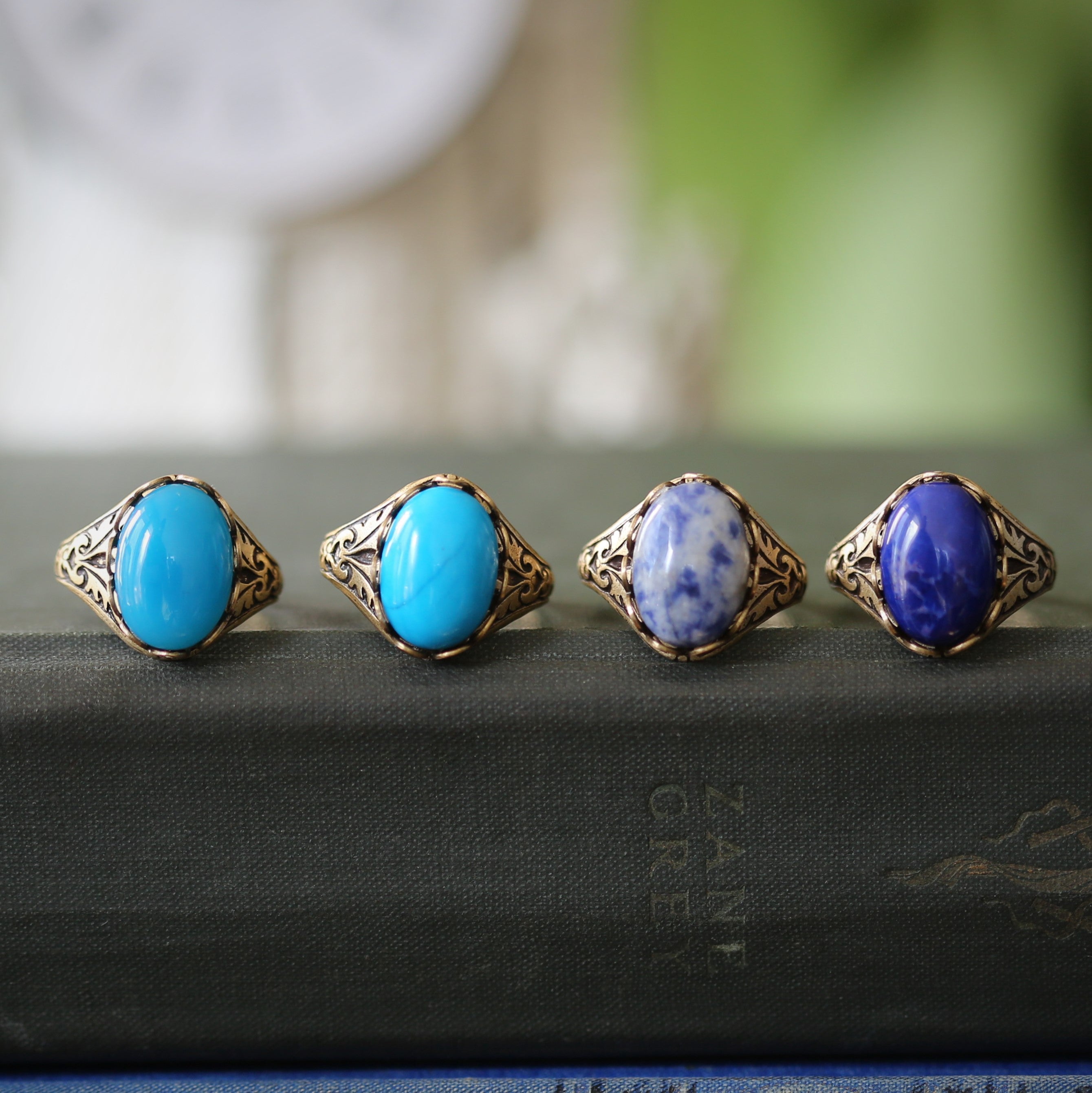 Blue Stone Adjustable Rings