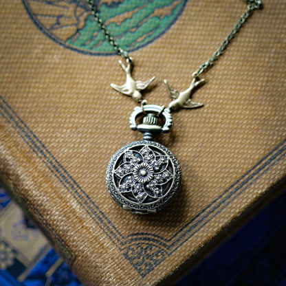 Daisy Pinwheel Timepiece Necklace
