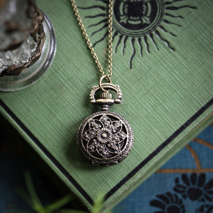 Daisy Pinwheel Timepiece Necklace