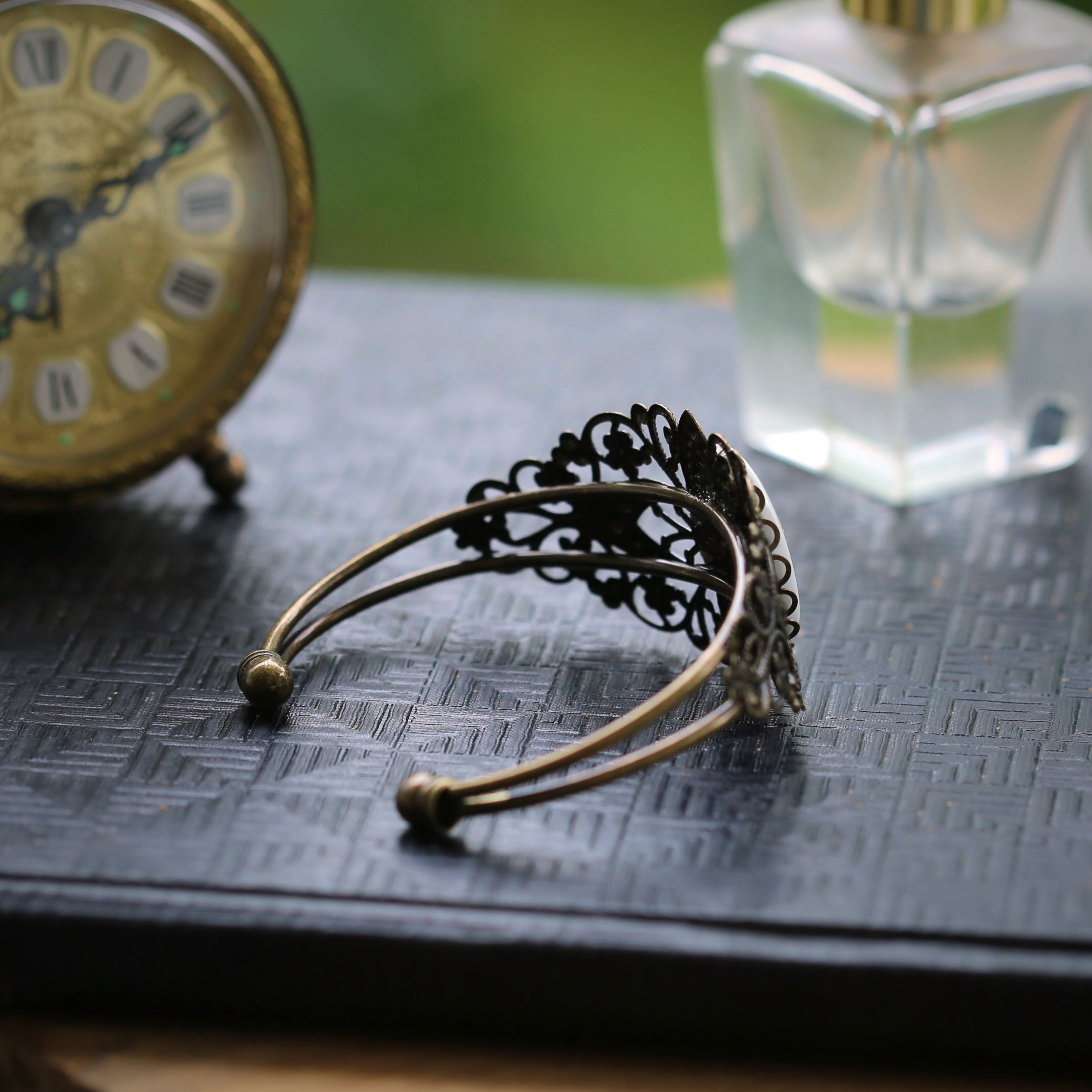 Clockface Cameo Cuff Bracelet