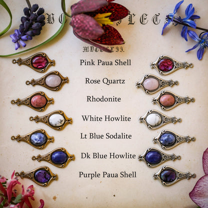 Victorian drop earring stone and shell options