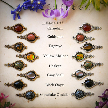 Victorian drop earring stone and shell options