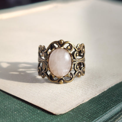 Rose Quartz Adjustable Ring