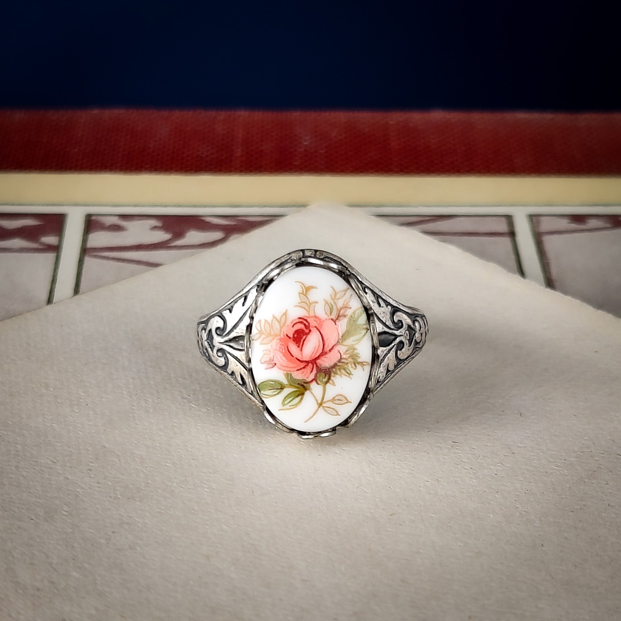 Pink Rose Cameo Ring