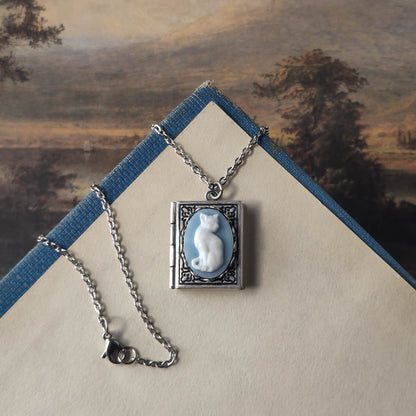 Cat Cameo Book Locket