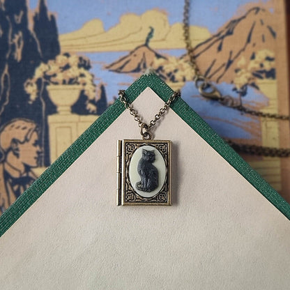 Cat Cameo Book Locket