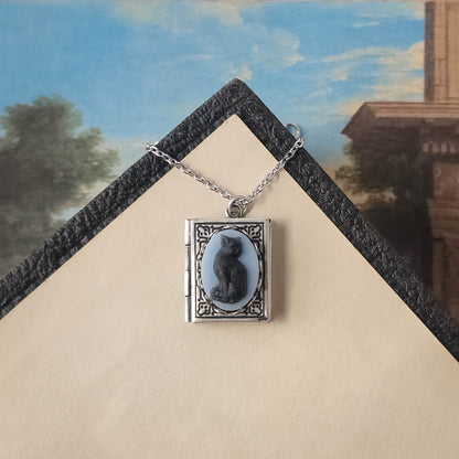 Cat Cameo Book Locket