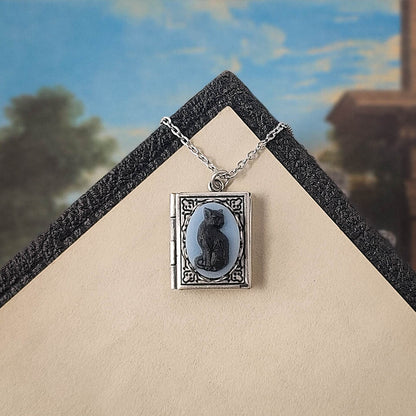 Cat Cameo Book Locket