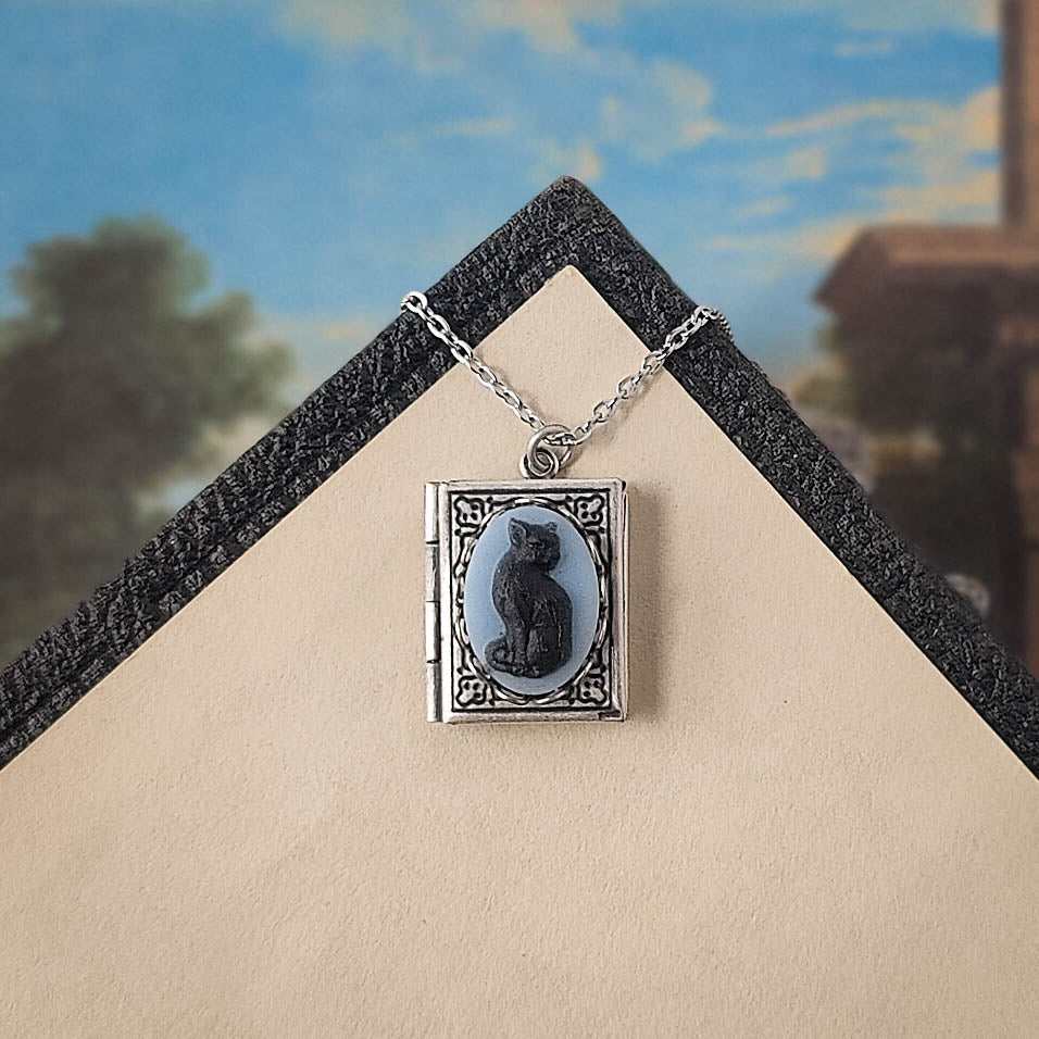 Cat Cameo Book Locket