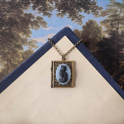 Cat Cameo Book Locket