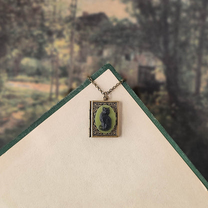 Cat Cameo Book Locket