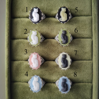 Cat Cameo Ring