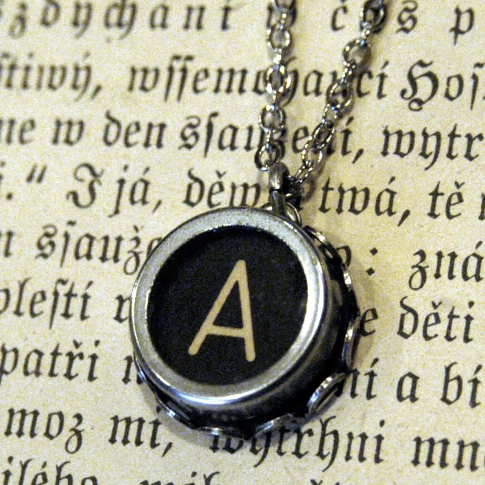 Vintage Typewriter Key Necklace