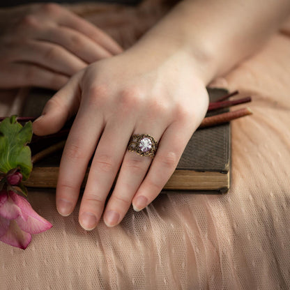 Purple Lily Cameo Ring