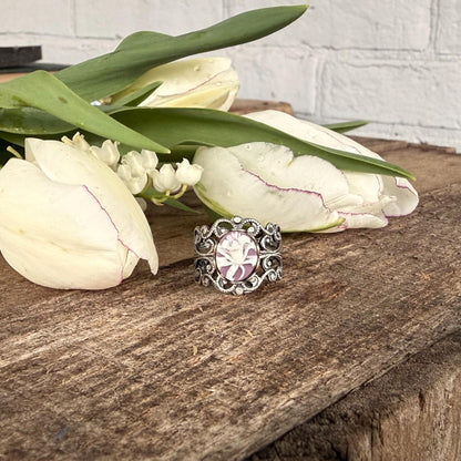 Purple Lily Cameo Ring