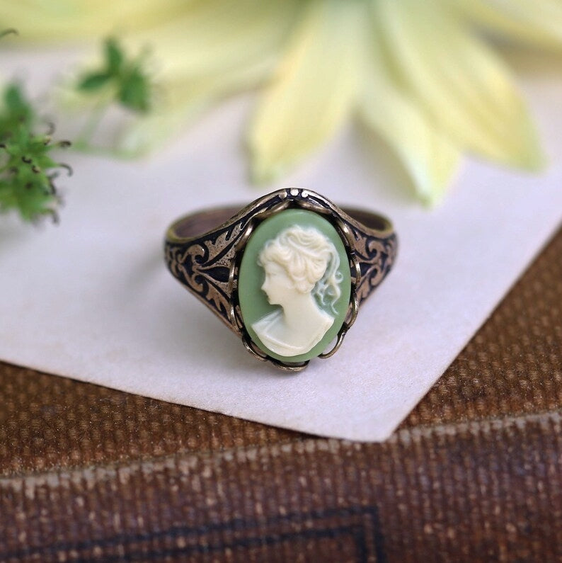 Lady Cameo Ring- Pick a Color