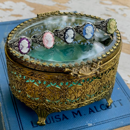 Lady Cameo Ring- Pick a Color