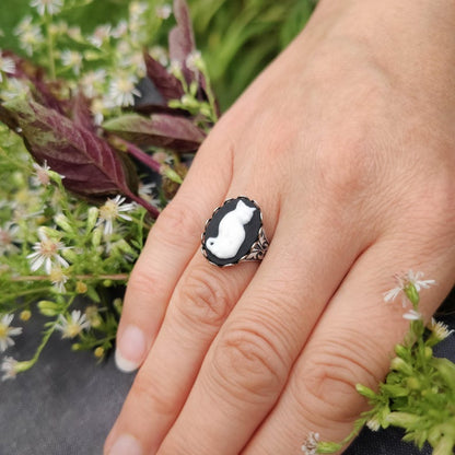 Cat Cameo Ring