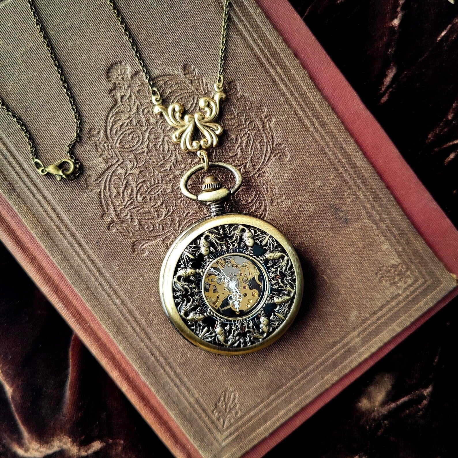 Koi Mechanical Pocket Watch