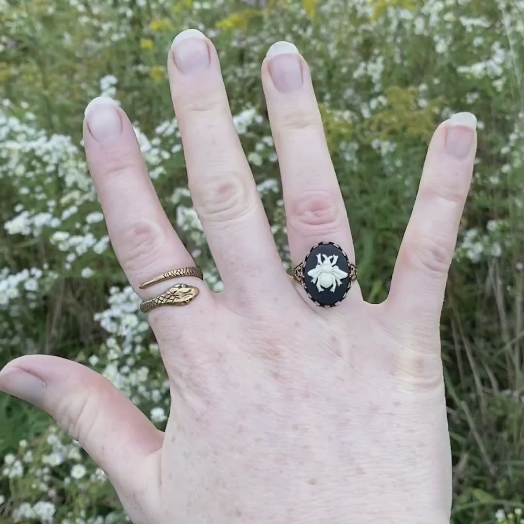 Honey Bee Cameo Ring