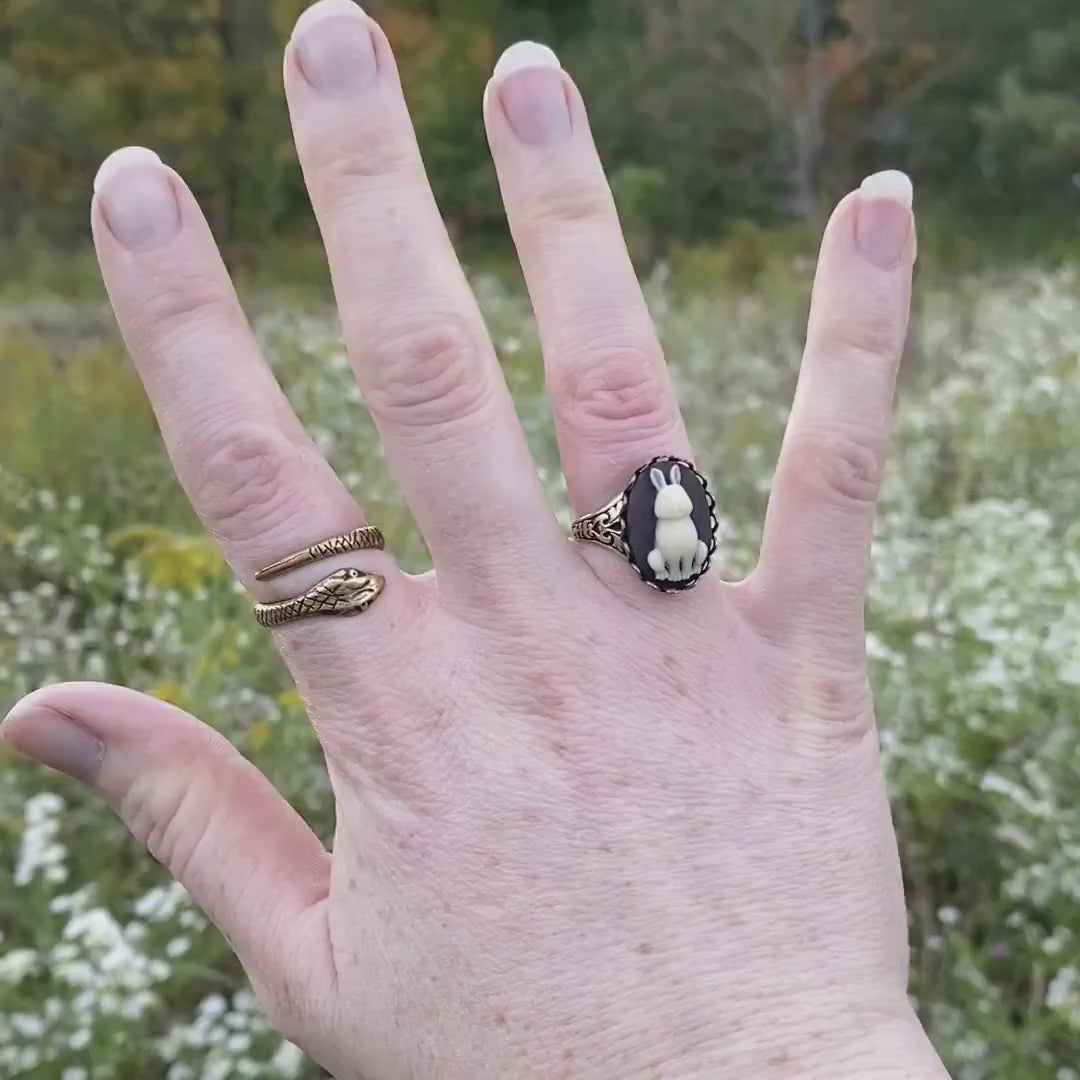 Rabbit Cameo Ring