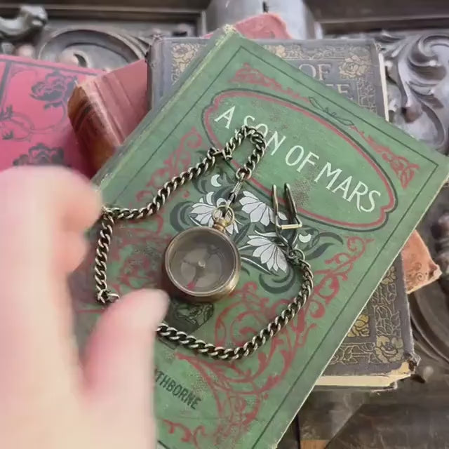 Compass Necklace with Crown