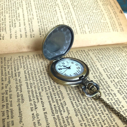 Claddagh Clover Pocket Watch Necklace