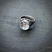 Silver Compass Ring in Vintage Style