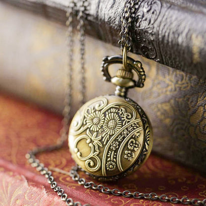 Pocket Watch Necklace in Brass