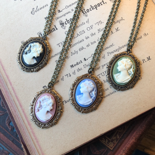 Cameo Lady Necklace - Pick a Color and Metal