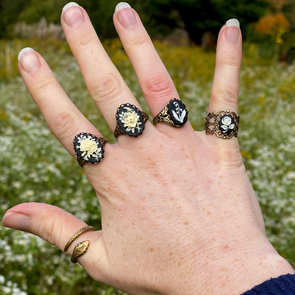 Large Rose Cameo Ring