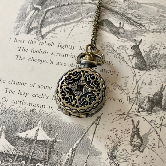 Pocket Watch Necklace in Brass