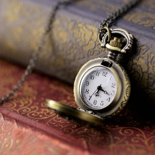 Flower Lattice Brass Battery Operated Pocket Watch Necklaces