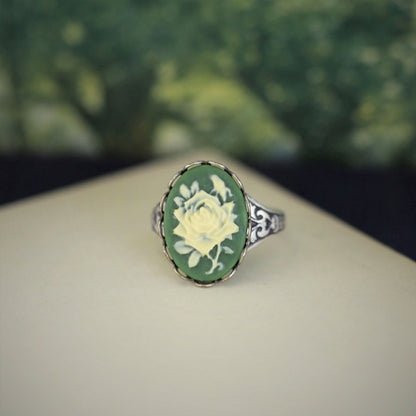 Large Rose Cameo Ring