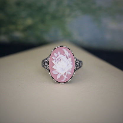 Large Rose Cameo Ring