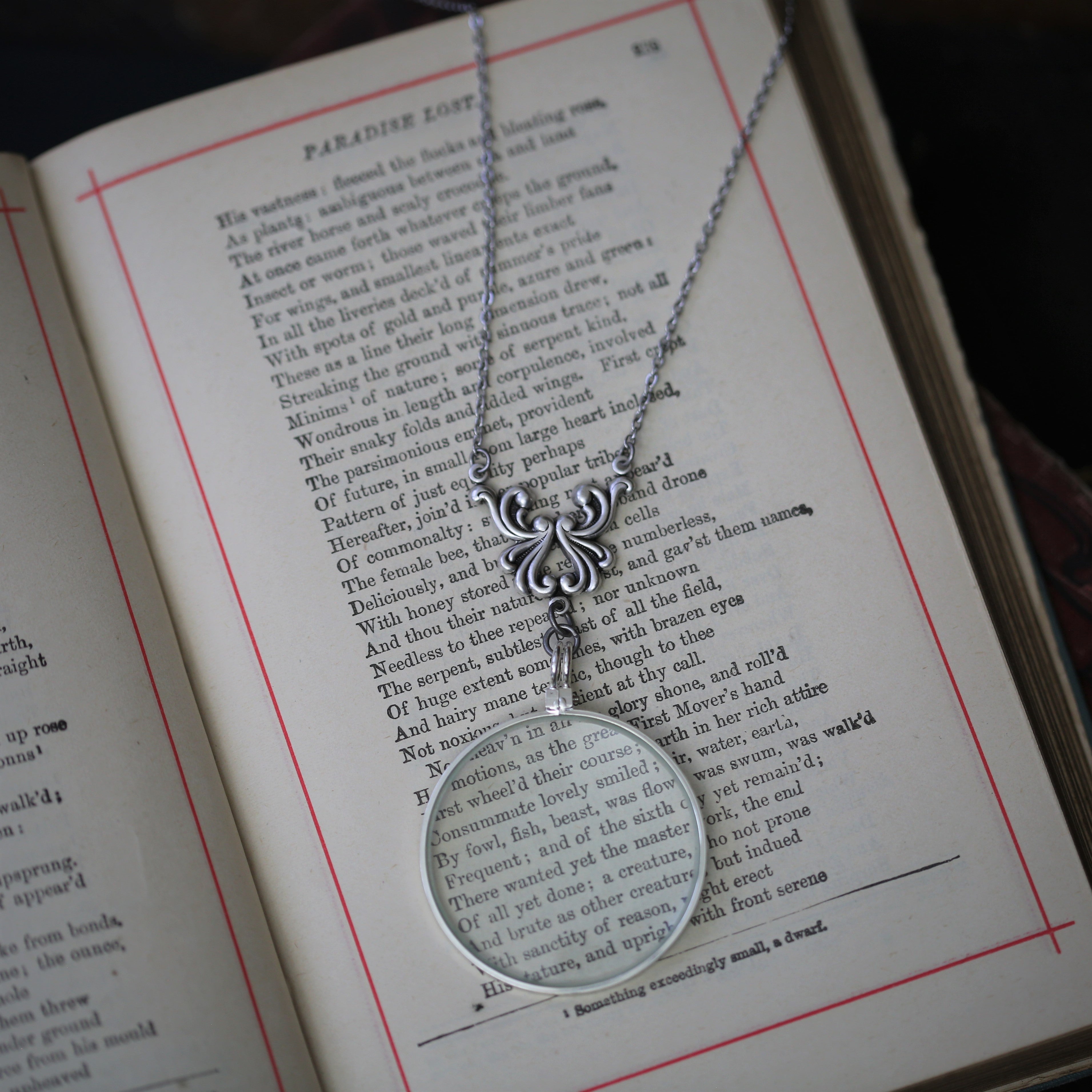 Silver Victorian Monocle Necklace