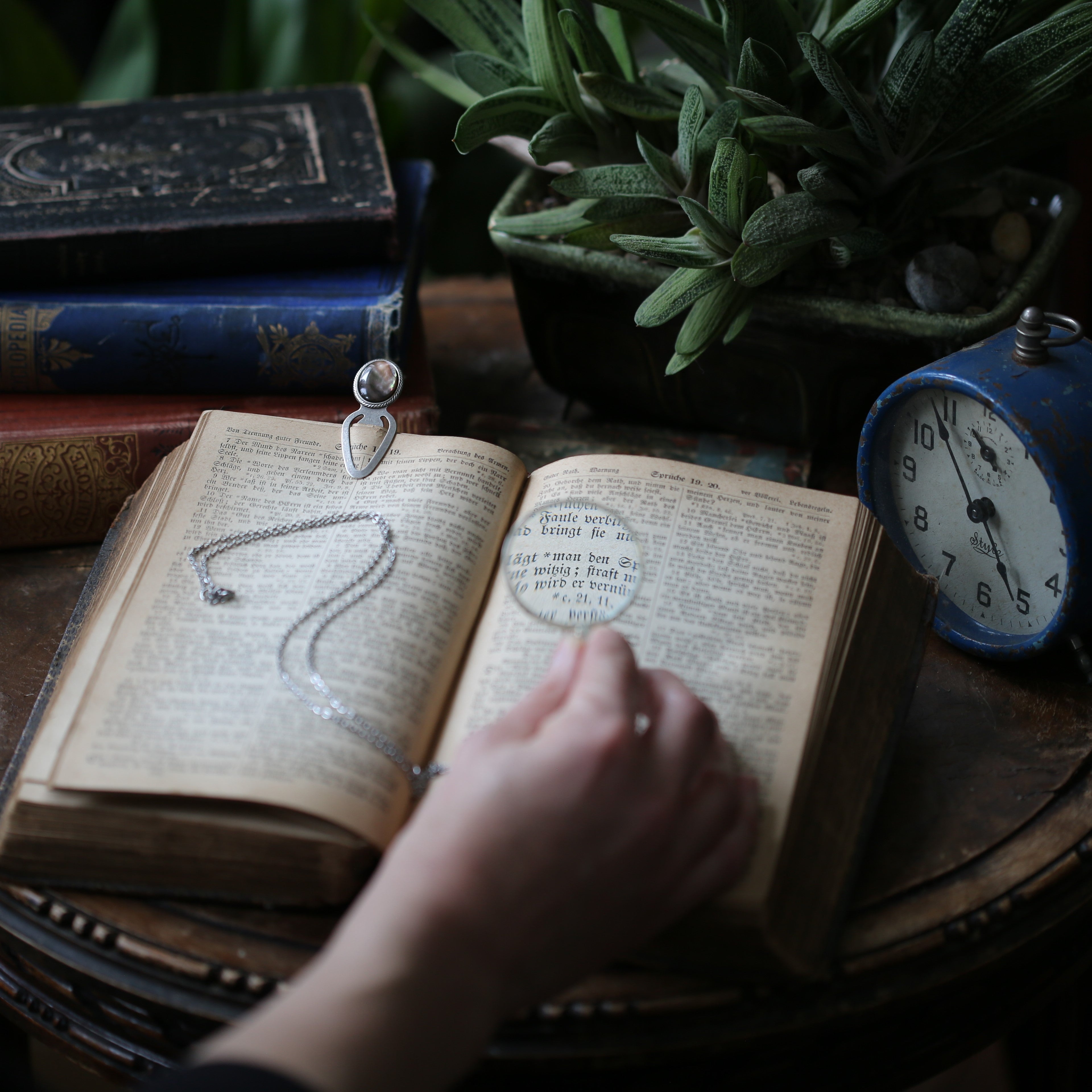 Silver Victorian Monocle Necklace