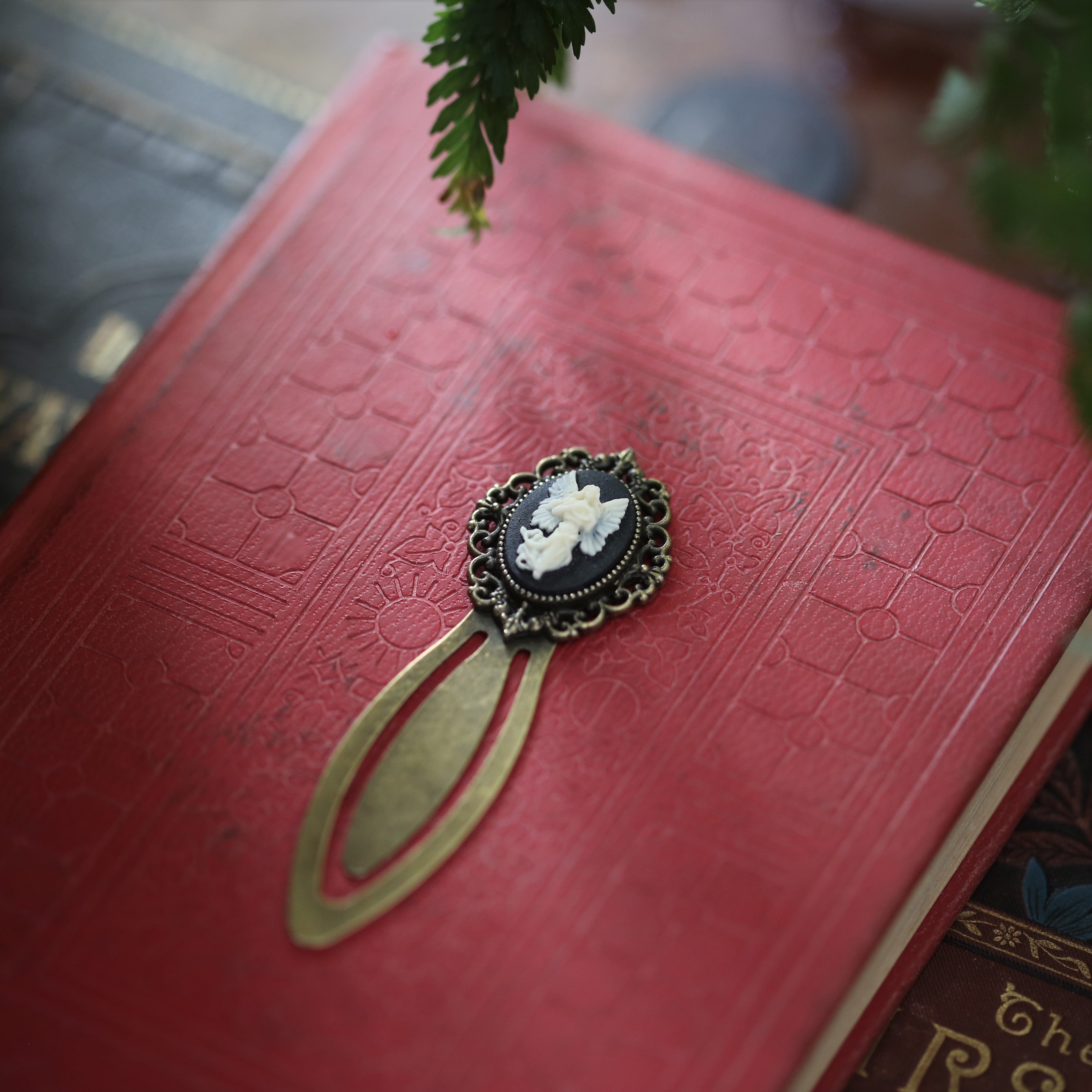 Cameo Filigree Brass Bookmark