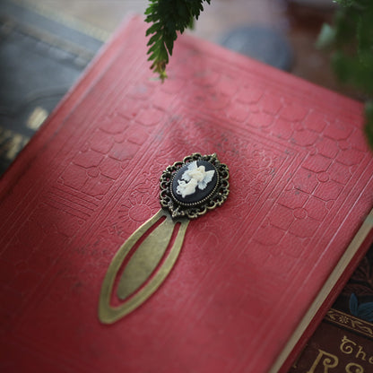 Cameo Filigree Brass Bookmark