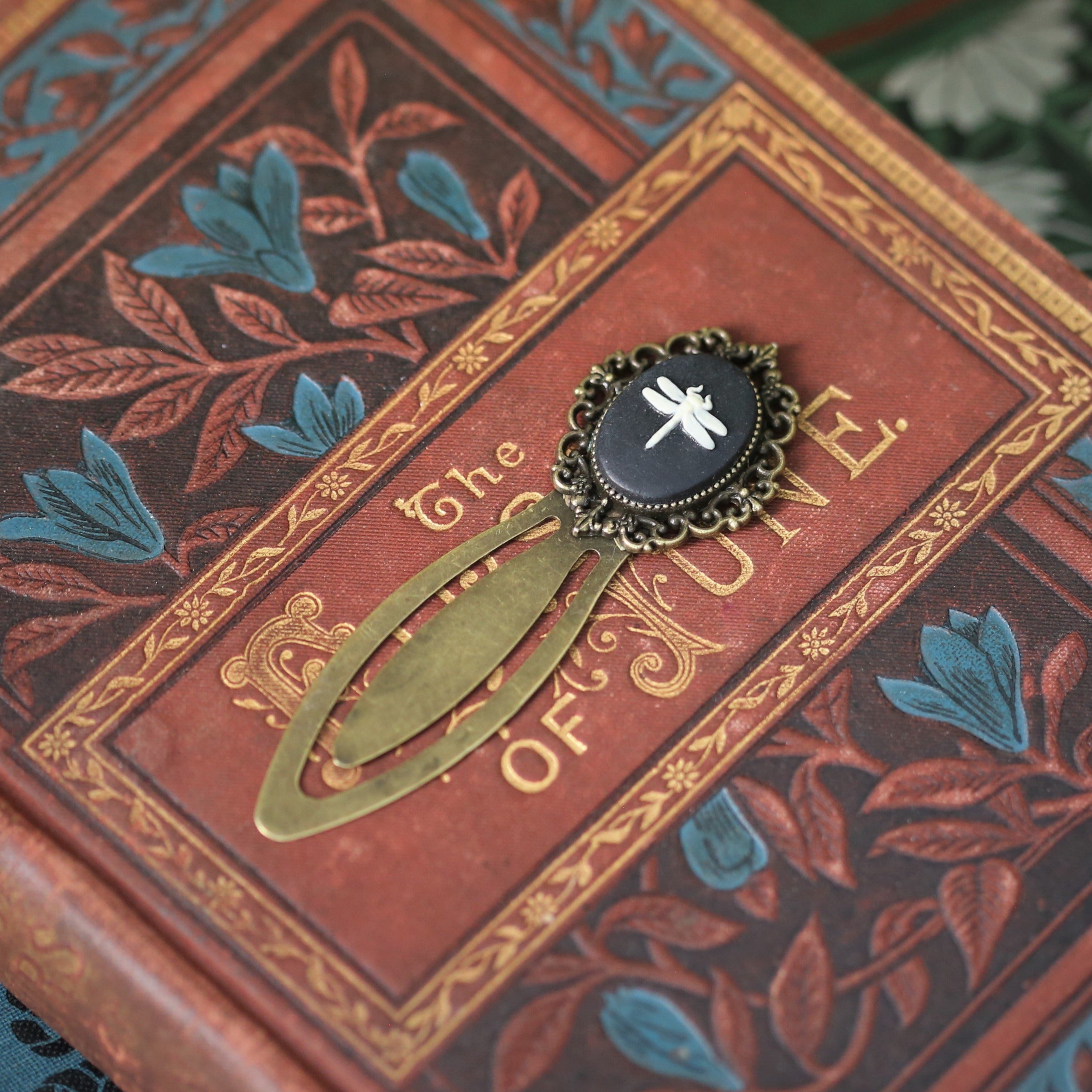 Cameo Filigree Brass Bookmark