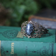 Stone Cuff Bracelet - Black Onyx, Snowflake Obsidian, Howlite or Shimmerstone