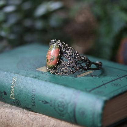 Green Stone Cuff Bracelet