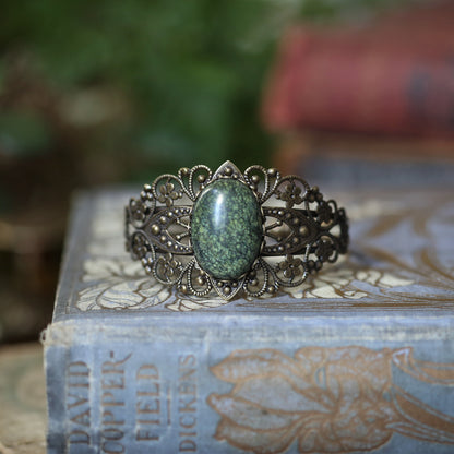 Green Stone Cuff Bracelet