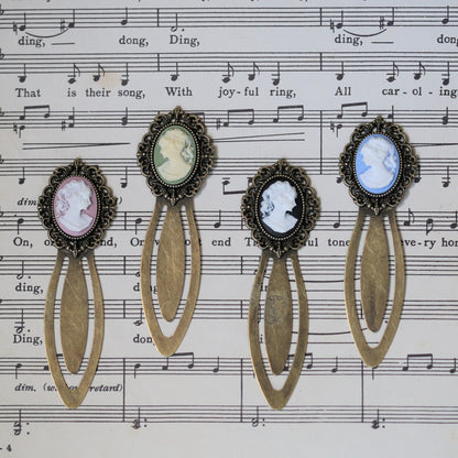 Brass Vintage Lady Silhouette Cameo Filigree Bookmarks