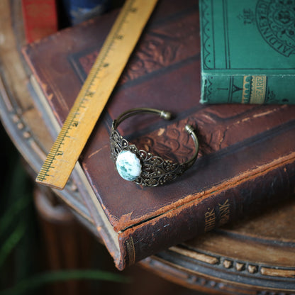 Green Stone Cuff Bracelet