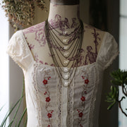 Elegant Victorian Rose Flower Cameo Necklace with Birds, Blue, Green, Pink, Black, Antiqued Silver or Antiqued Brass