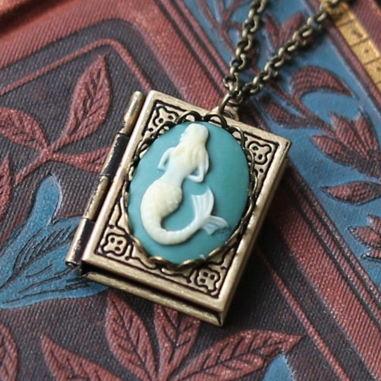 Mermaid Cameo Book Locket